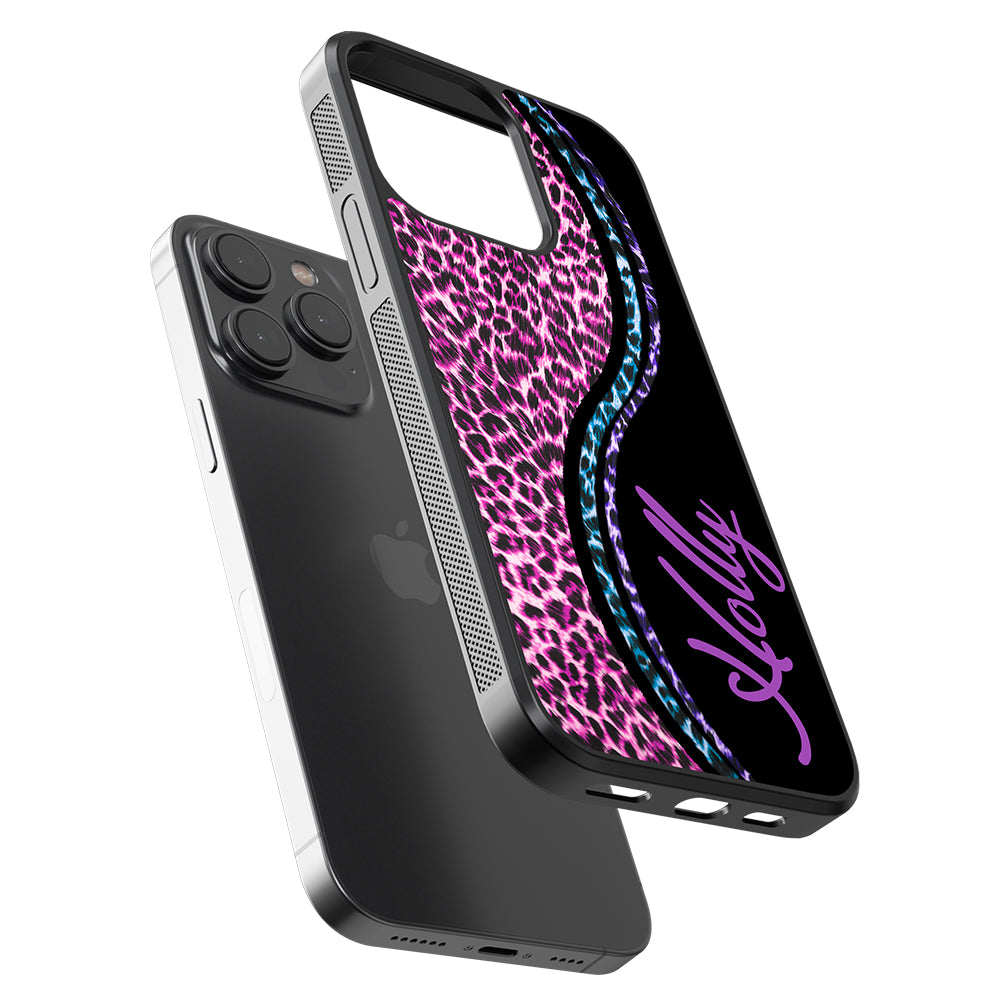 Colorful Leopard Curvy Personalized Apple iPhone Case