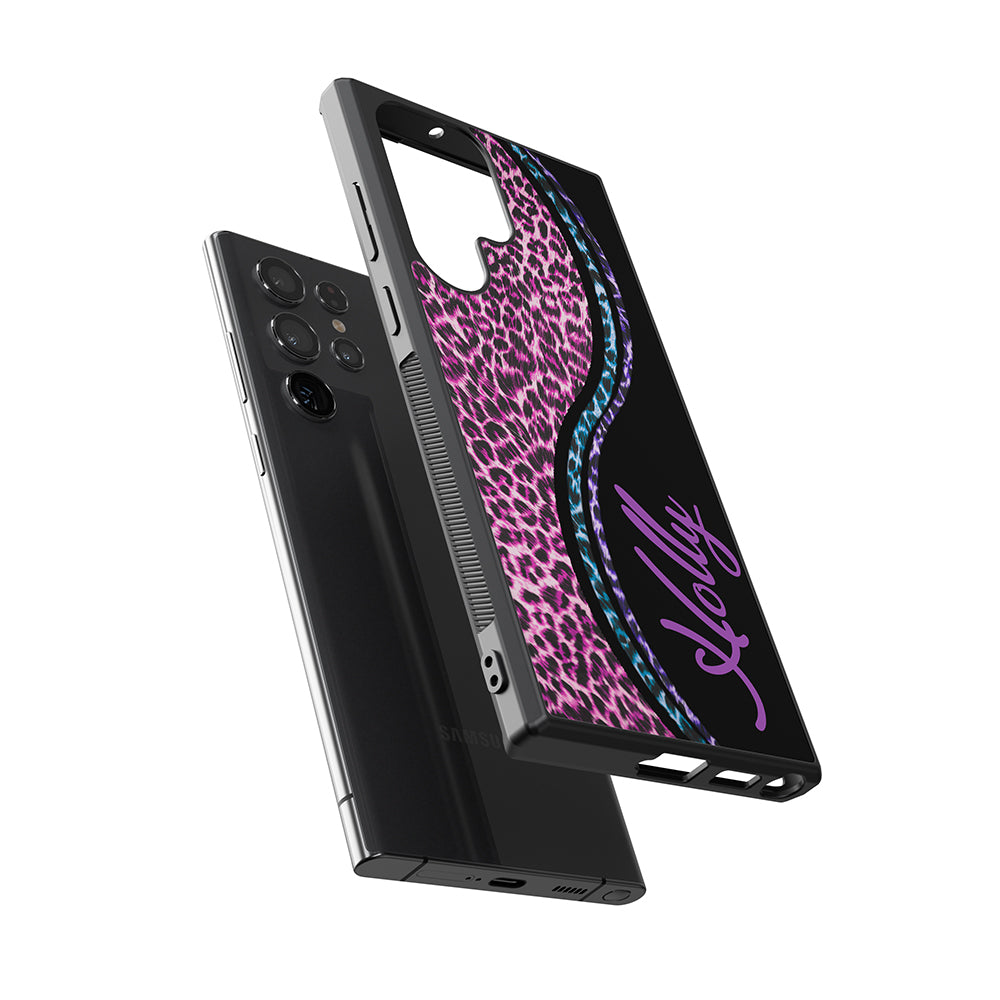 Colorful Leopard Curvy Personalized Samsung Phone Case