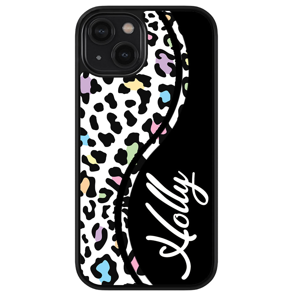 Colorful Cheetah Curvy Personalized Apple iPhone Case