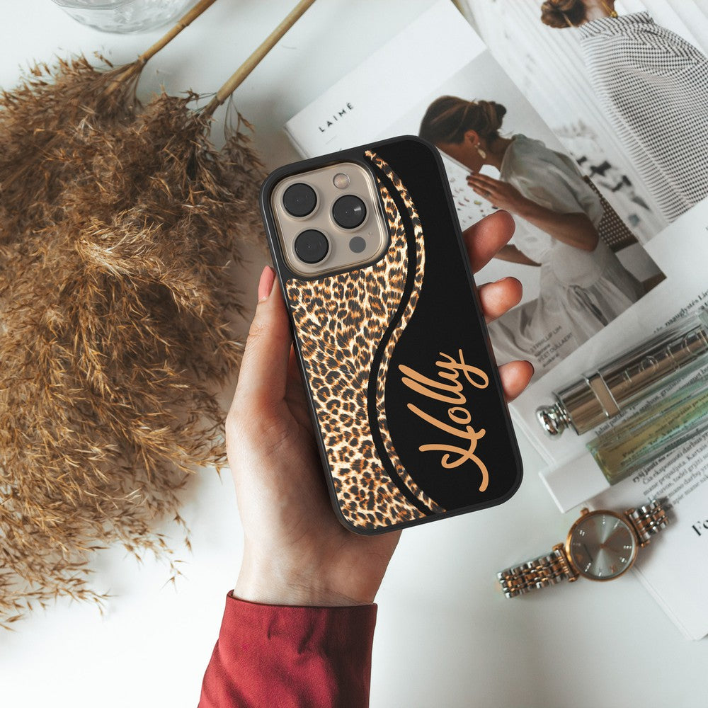 Leopard Curvy Personalized Apple iPhone Case