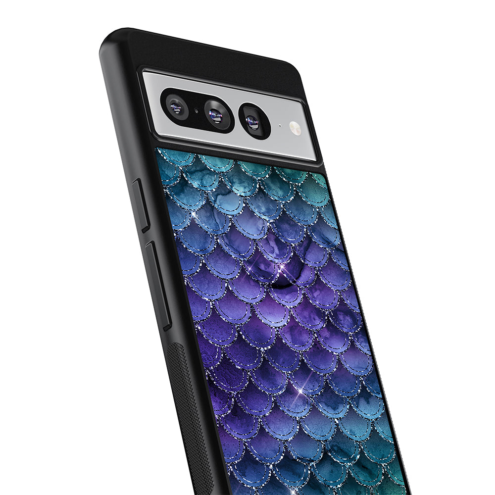 Purple Shine Mermaid Scales Google Phone Case