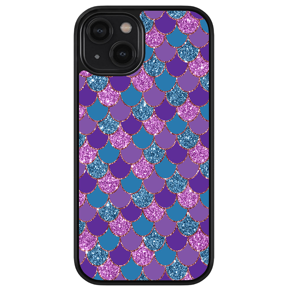 Purple Teal Gold Mermaid Scales Apple iPhone Case
