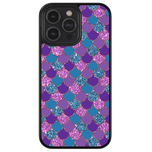 Purple Teal Gold Mermaid Scales Apple iPhone Case