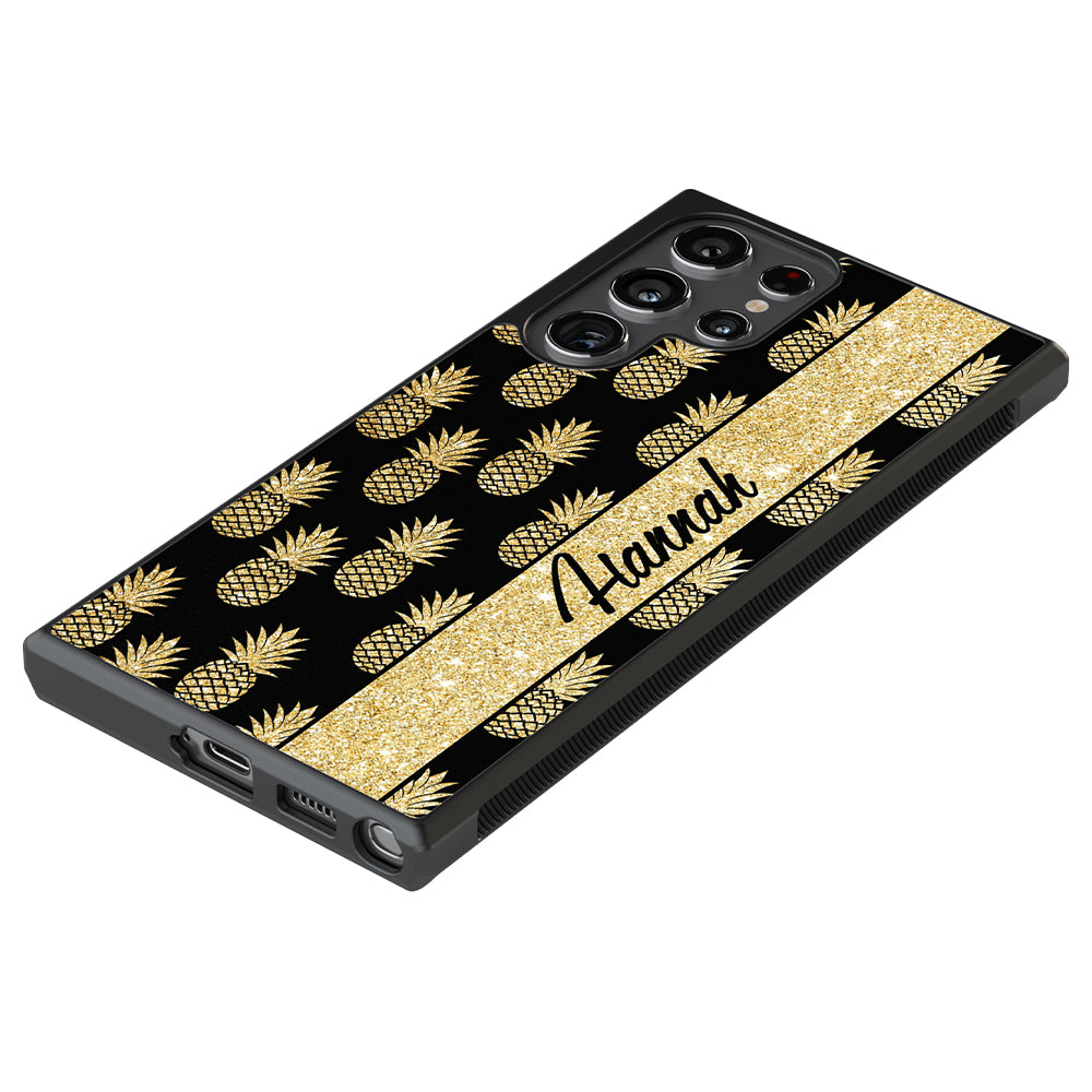 Golden Pineapples Personalized Samsung Phone Case