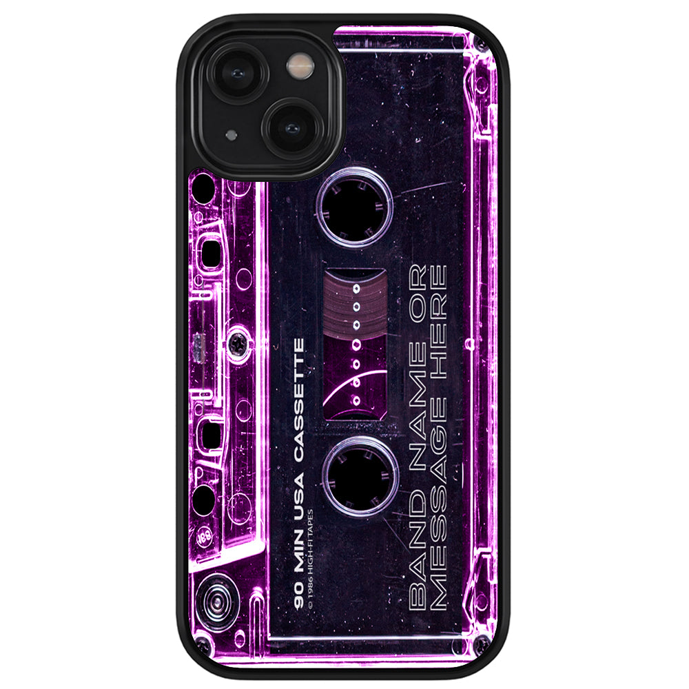Pink Clear Black 80s Cassette Tape Personalized Apple iPhone Case
