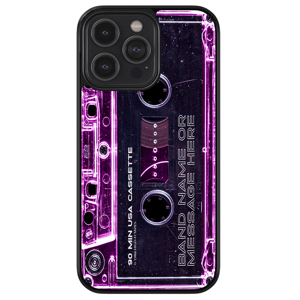 Pink Clear Black 80s Cassette Tape Personalized Apple iPhone Case