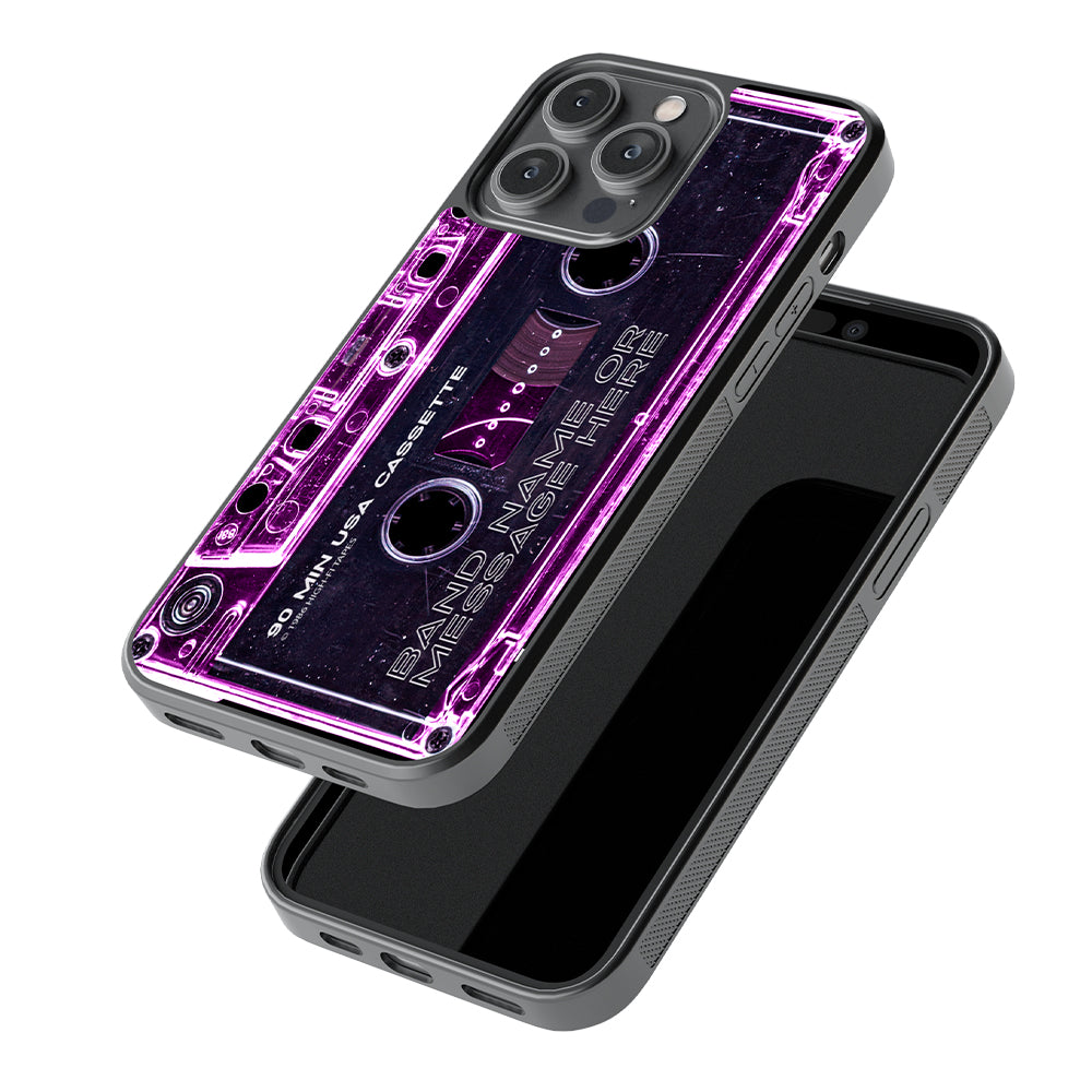 Pink Clear Black 80s Cassette Tape Personalized Apple iPhone Case
