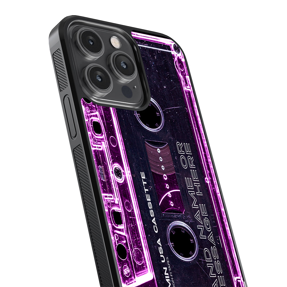 Pink Clear Black 80s Cassette Tape Personalized Apple iPhone Case