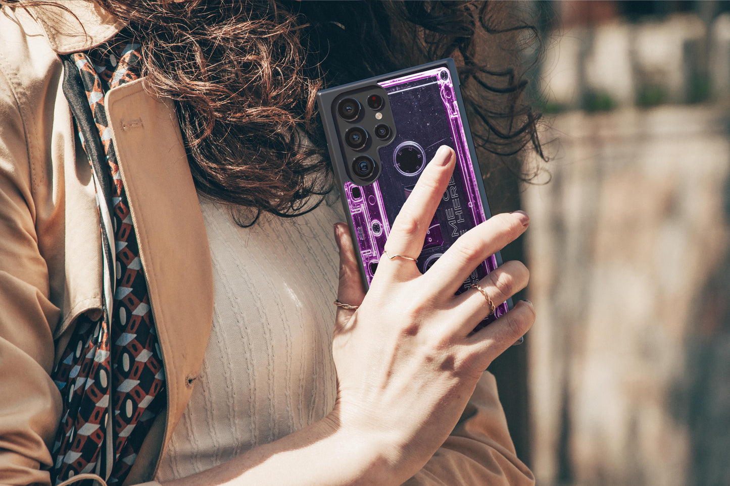 Pink Clear Black 80s Cassette Tape Personalized Samsung Phone Case