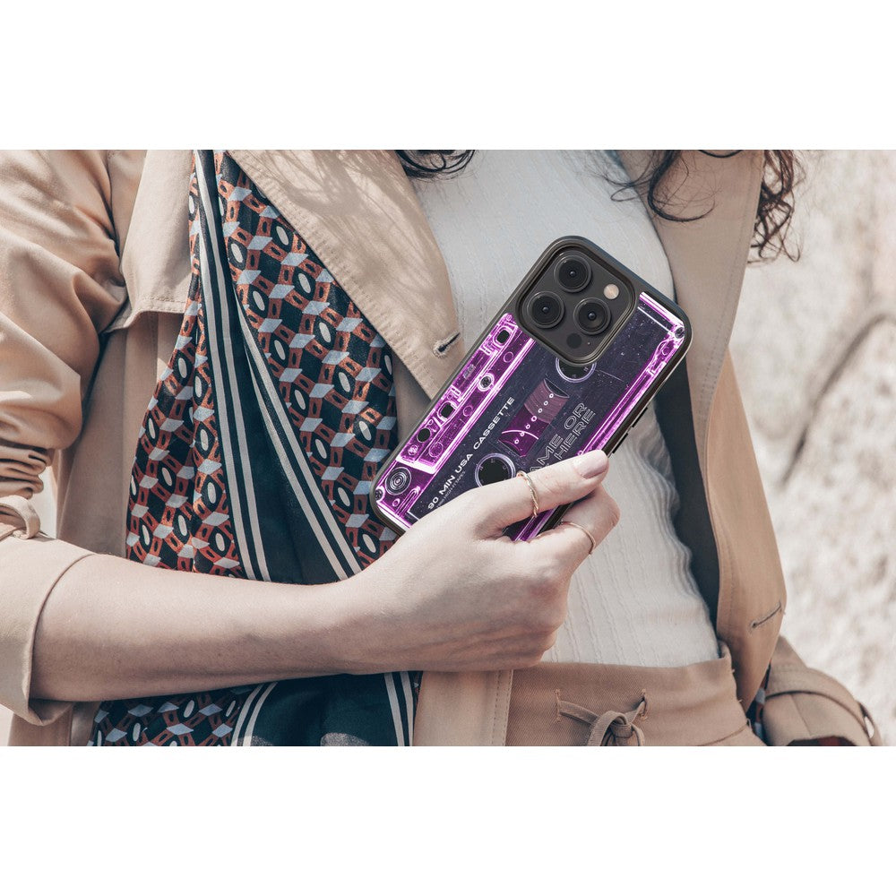 Pink Clear Black 80s Cassette Tape Personalized Apple iPhone Case