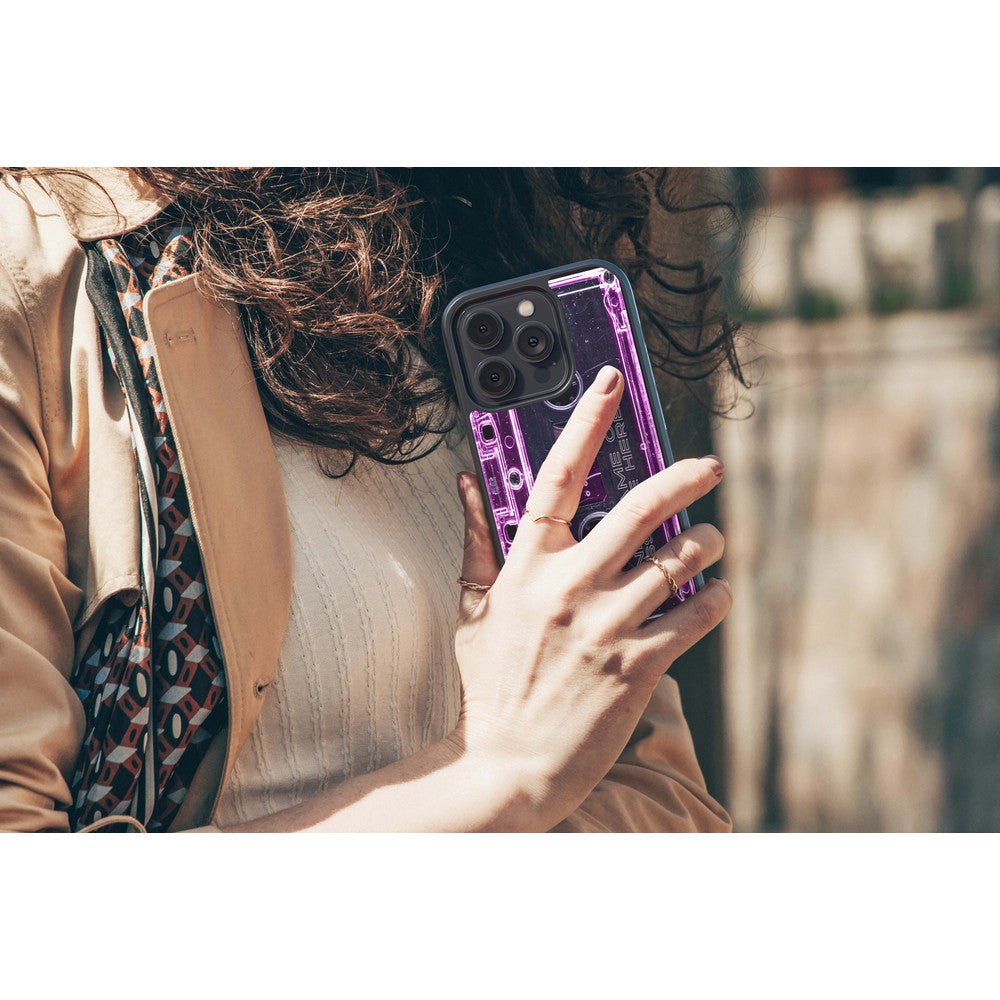 Pink Clear Black 80s Cassette Tape Personalized Apple iPhone Case