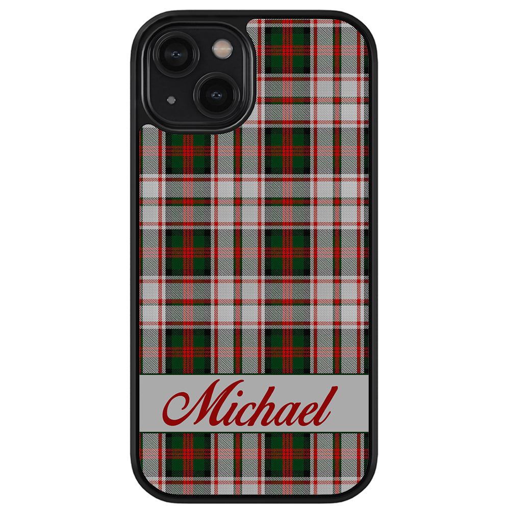 Red and Green Tartan Plaid Personalized Apple iPhone Case