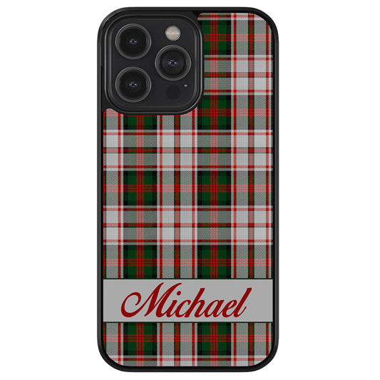 Red and Green Tartan Plaid Personalized Apple iPhone Case