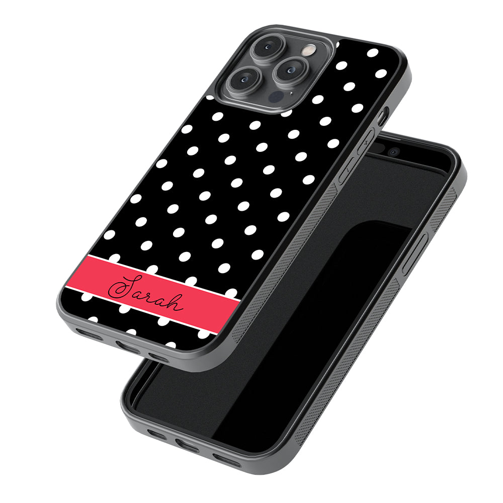 Black Polka Dot Red Personalized Apple iPhone Case