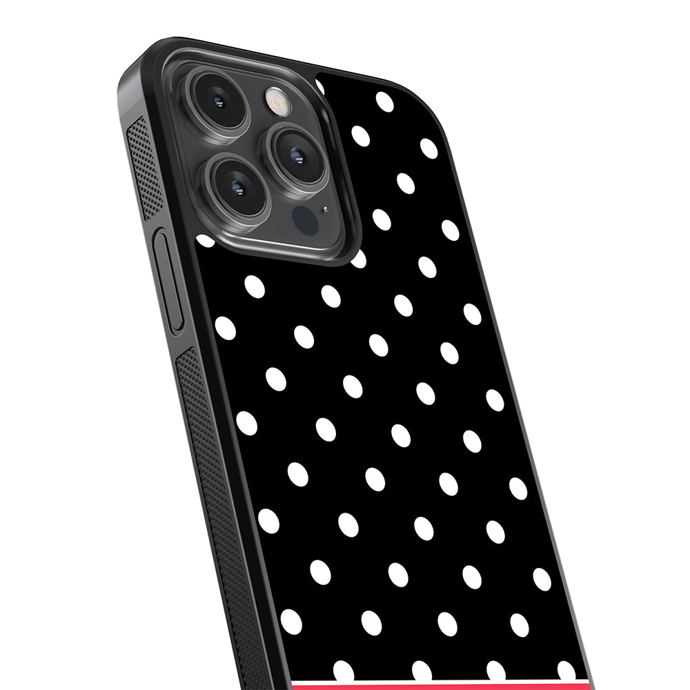 Black Polka Dot Red Personalized Apple iPhone Case