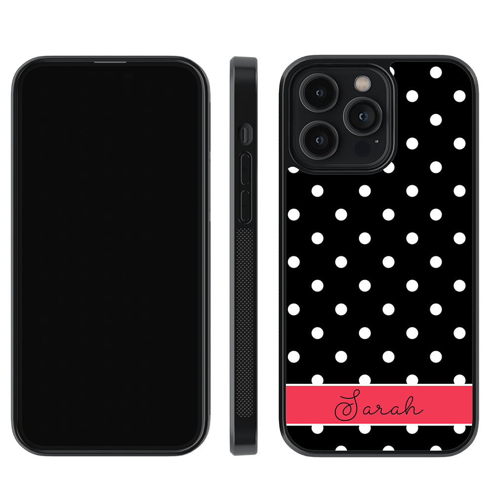 Black Polka Dot Red Personalized | Apple iPhone Case