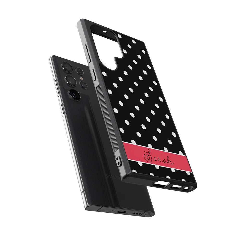 Black Polka Dot Red Personalized Samsung Phone Case