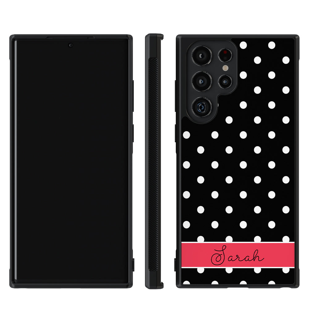 Black Polka Dot Red Personalized Samsung Phone Case