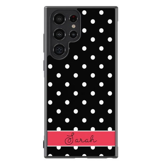 Black Polka Dot Red Personalized Samsung Phone Case