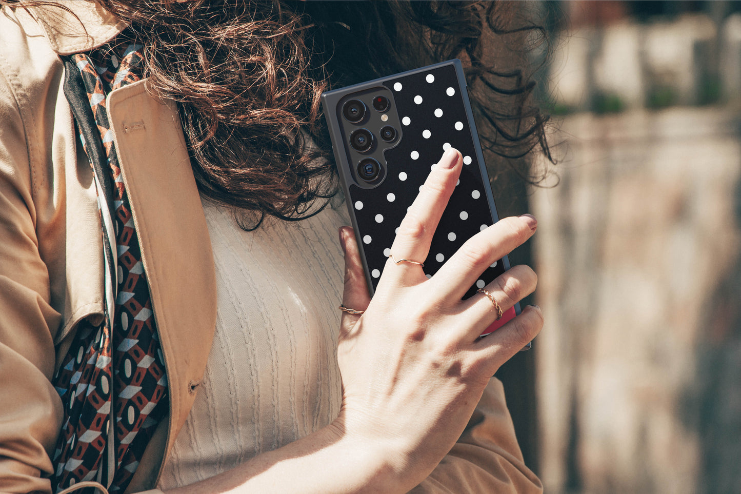 Black Polka Dot Red Personalized Samsung Phone Case