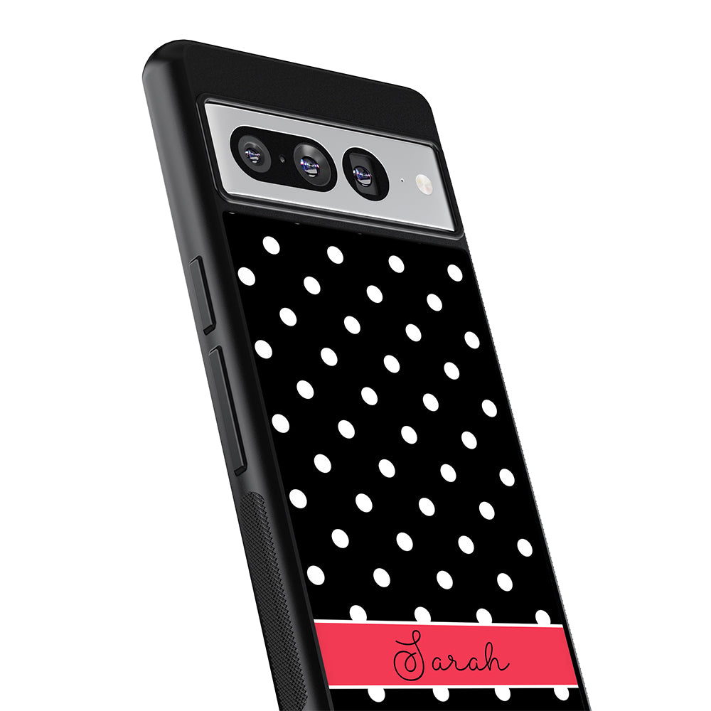 Black Polka Dot Red Personalized Google Phone Case