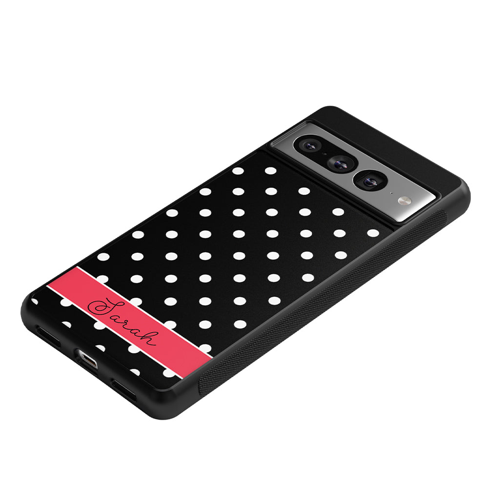 Black Polka Dot Red Personalized Google Phone Case