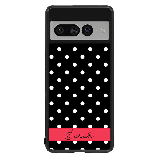 Black Polka Dot Red Personalized Google Phone Case