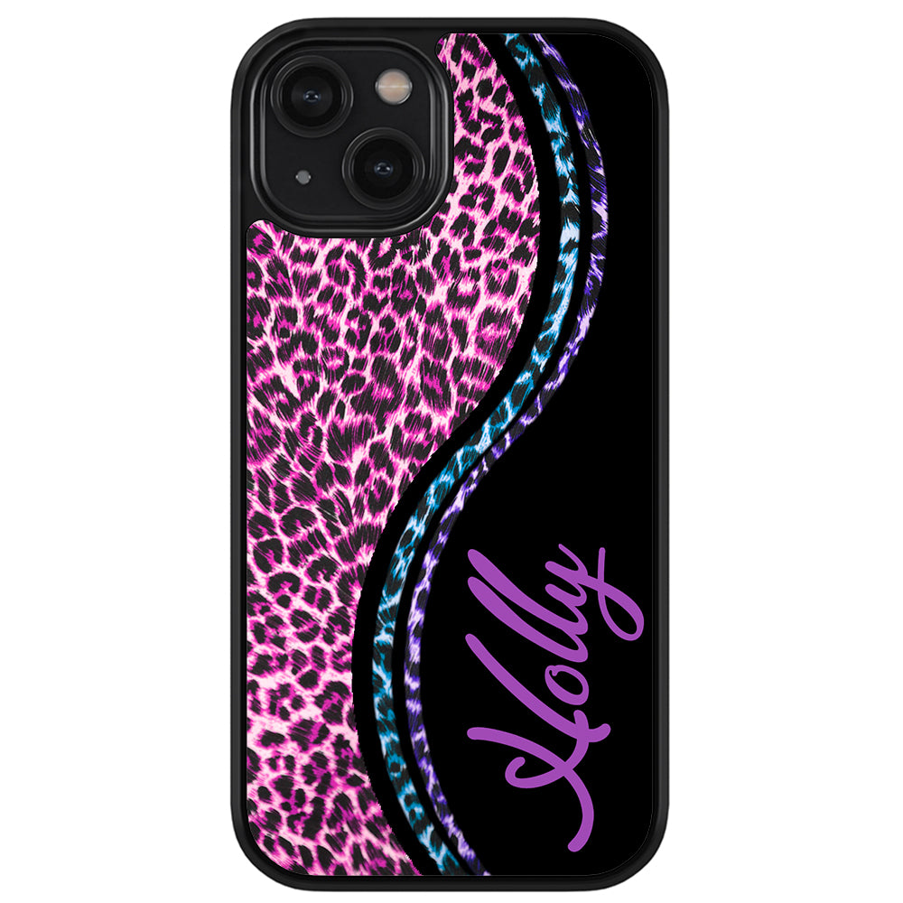 Colorful Leopard Curvy Personalized Apple iPhone Case