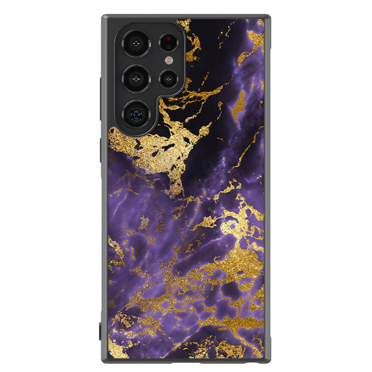 Purple and Gold Foil Marble Samsung Phone Case