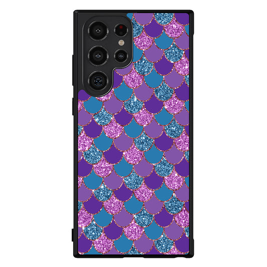 Purple Teal Gold Mermaid Scales Samsung Phone Case