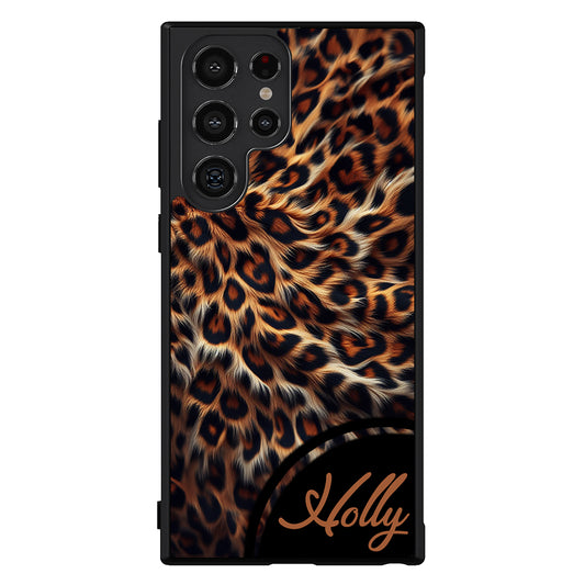 Leopard Realistic Curvy Personalized Samsung Phone Case