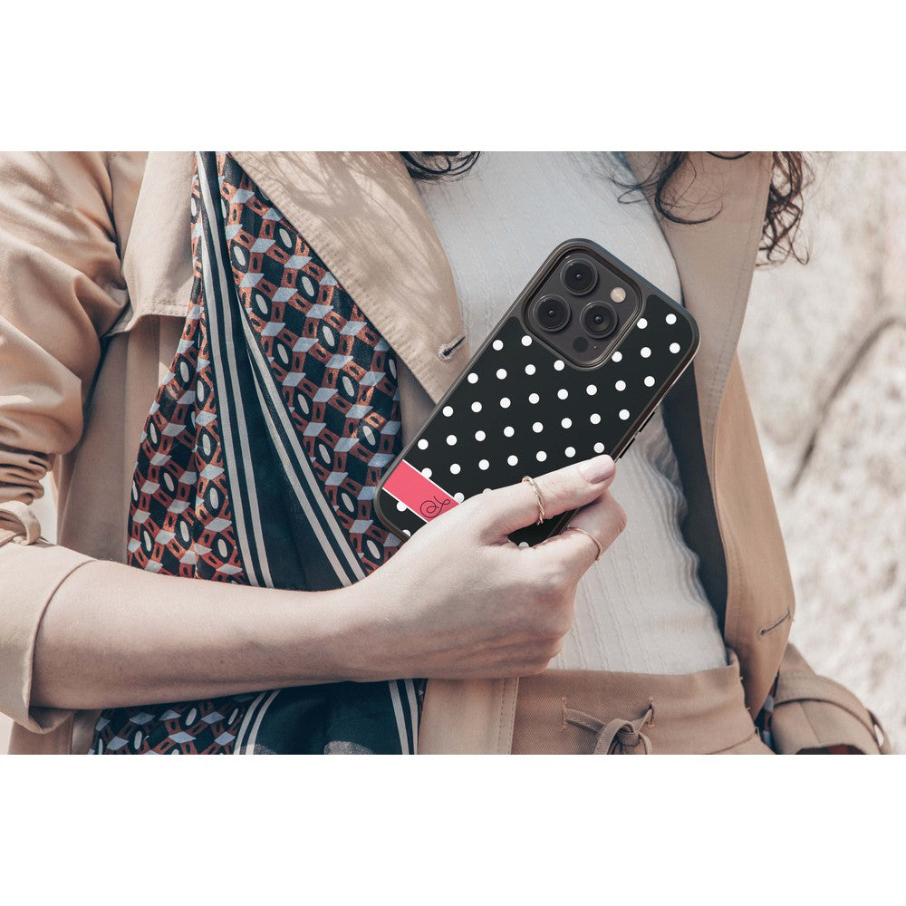Black Polka Dot Red Personalized Apple iPhone Case
