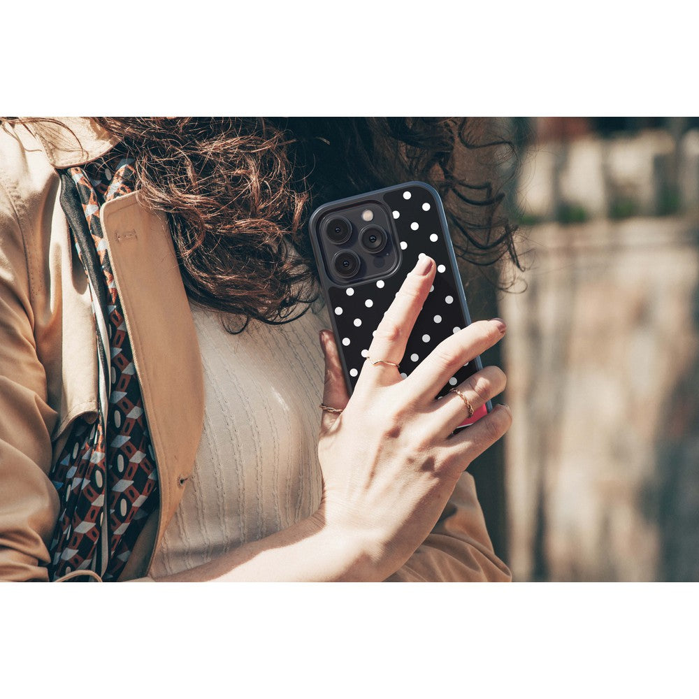 Black Polka Dot Red Personalized Apple iPhone Case