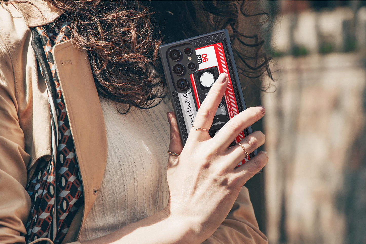 Cassette Tape Black and Red Personalized Samsung Phone Case