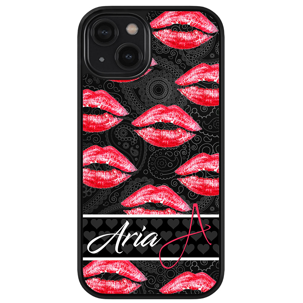 Red Lips French Pattern Personalized Apple iPhone Case