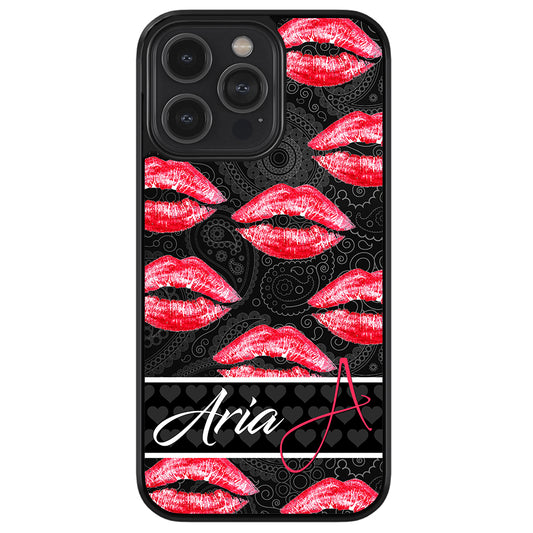 Red Lips French Pattern Personalized Apple iPhone Case