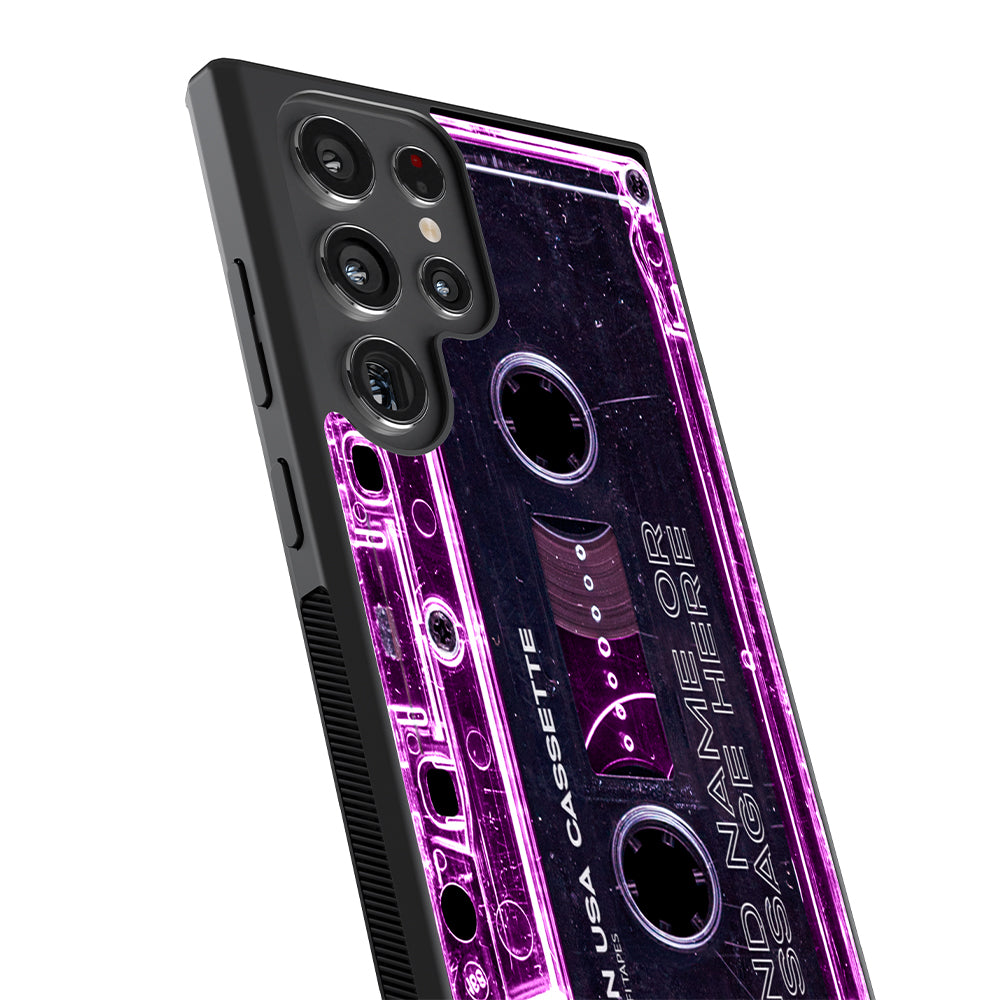 Pink Clear Black 80s Cassette Tape Personalized | Samsung Phone Case