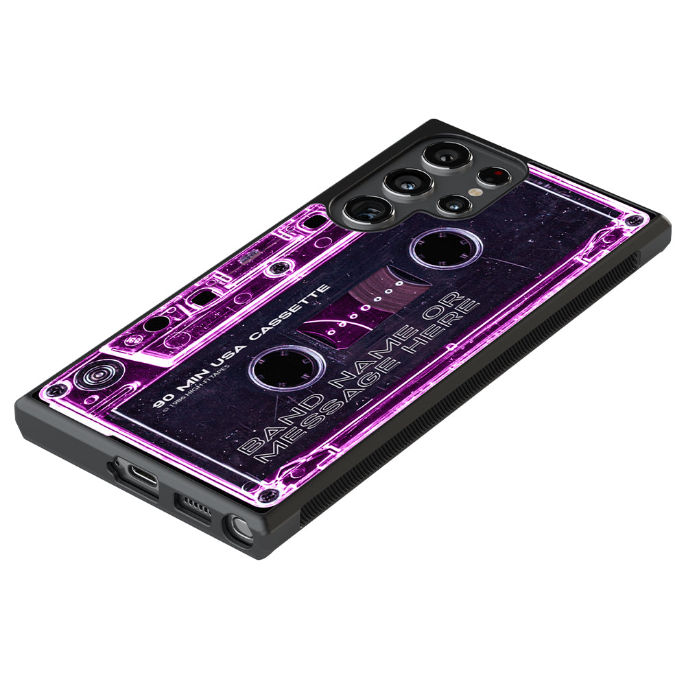 Pink Clear Black 80s Cassette Tape Personalized Samsung Phone Case