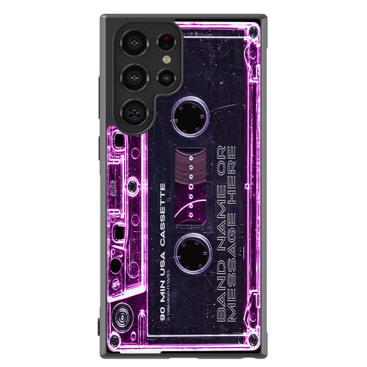 Pink Clear Black 80s Cassette Tape Personalized Samsung Phone Case