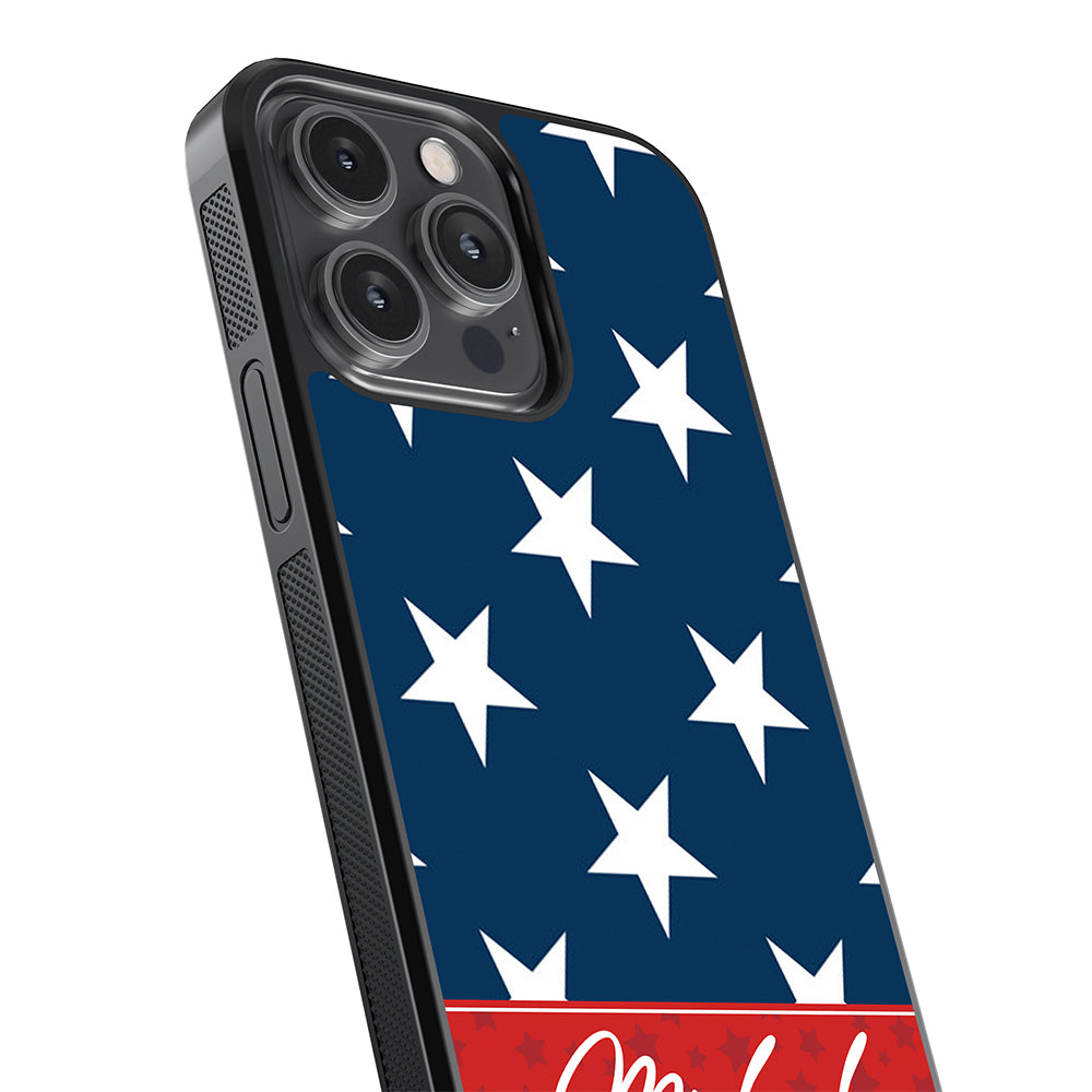 Red White and Blue Stars Personalized | Apple iPhone Case