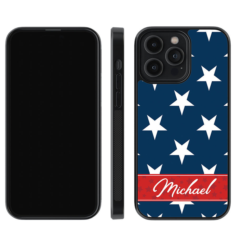 Red White and Blue Stars Personalized | Apple iPhone Case