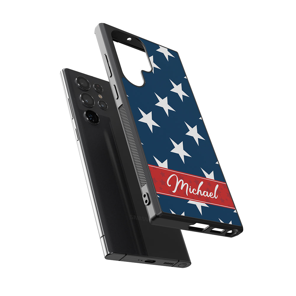 Red White and Blue Stars Personalized | Samsung Phone Case