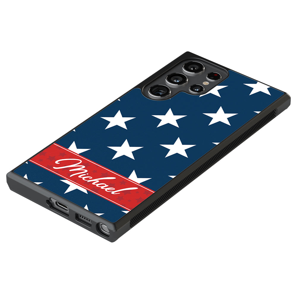 Red White and Blue Stars Personalized | Samsung Phone Case
