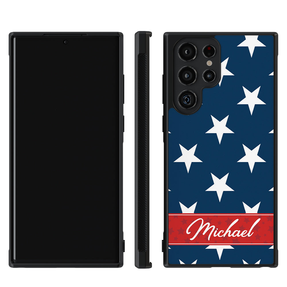 Red White and Blue Stars Personalized | Samsung Phone Case