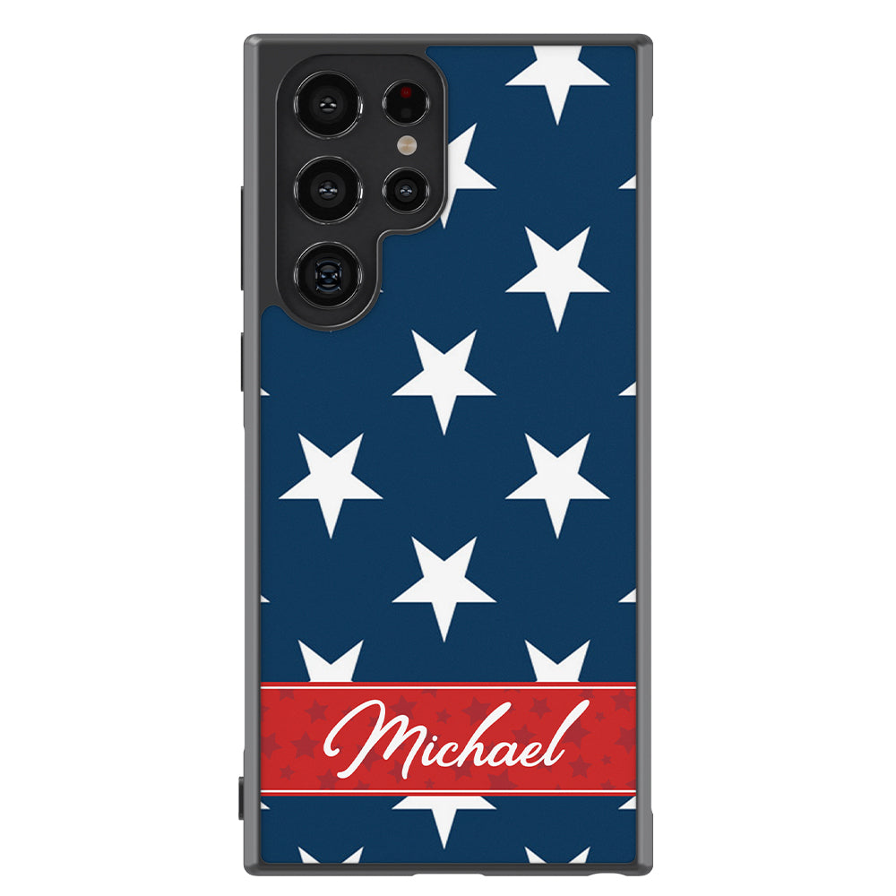 Red White and Blue Stars Personalized | Samsung Phone Case