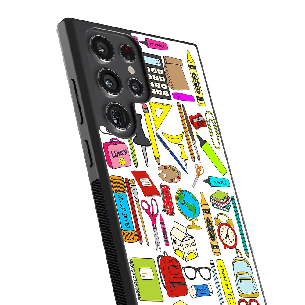 Teacher Appreciation School Supplies Collage Personalized Samsung Phone Case