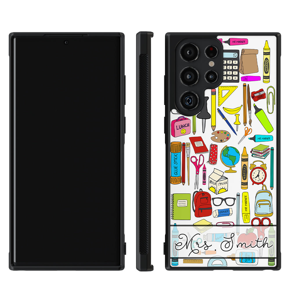 Teacher Appreciation School Supplies Collage Personalized Samsung Phone Case