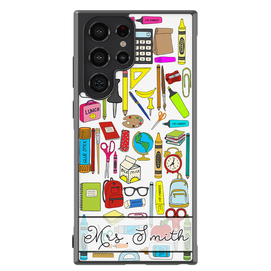 Teacher Appreciation School Supplies Collage Personalized Samsung Phone Case