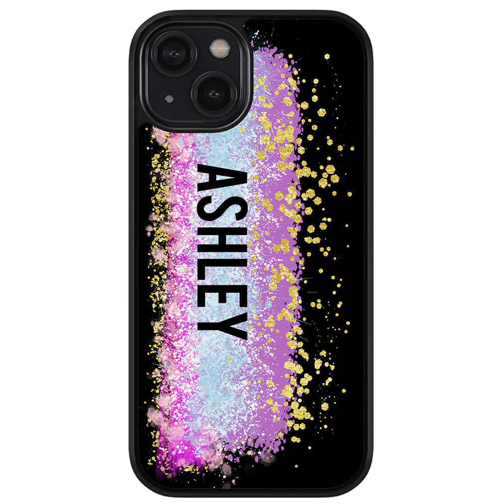 Unicorn Teal Purple Pink Gold Splash Personalized Apple iPhone Case