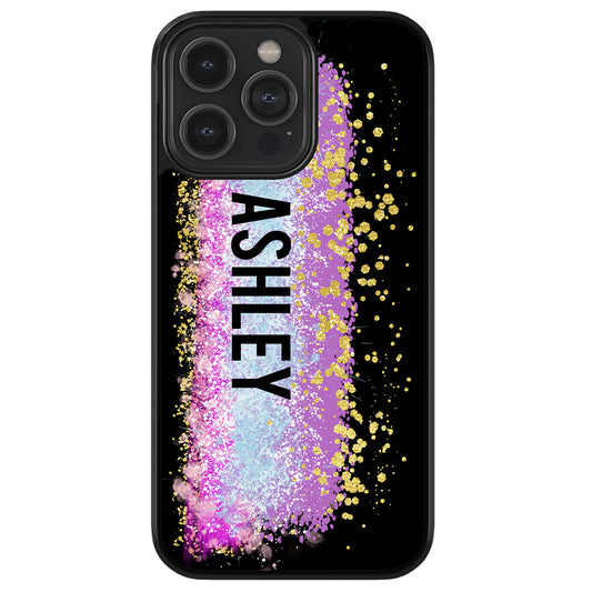 Unicorn Teal Purple Pink Gold Splash Personalized Apple iPhone Case